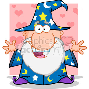 RF Friendly Wizard With Open Arms clipart. Royalty-free image # 386940