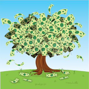 vector cartoon money tree