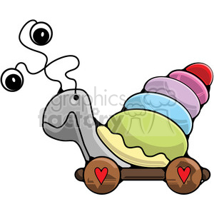 colorful snail pull toy clipart. Commercial use image # 387348