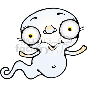 Big Eyed Ghost 03 Colored clipart.