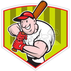baseball player batting front SHIELD half clipart. Commercial use image # 387891