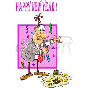 cartoon funny broken bottle wine champagne party glass drunk celebration New+Years New+Years+Eve Happy+New+Year