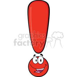 6279 Royalty Free Clip Art Happy Red Exclamation Mark Cartoon Character animation. Commercial use animation # 389396