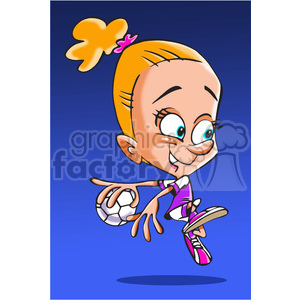 cartoon character funny soccer player sports girl female