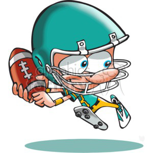 cartoon funny character football player sports rookie