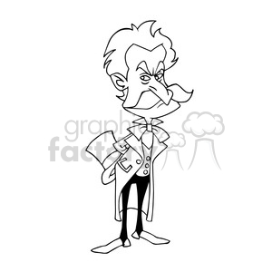 Johann Strauss bw cartoon caricature clipart. Commercial use image # 391716