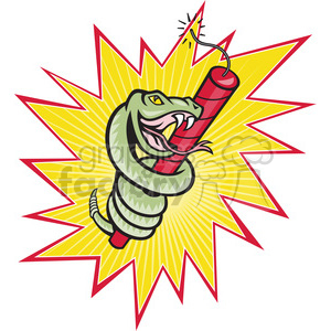 snake rattle dynamite EXPLODE shape clipart.