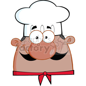 6827_Royalty_Free_Clip_Art_Cute_African_American_Chef_Head_Cartoon_Character clipart. Royalty-free image # 393109