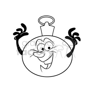 christmas ornament decoration character black white clipart. Royalty-free image # 393427