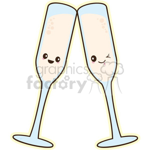 cartoon character wine+glass champagne+glass party new+years wine cheers
