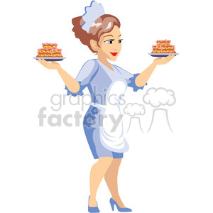 waitress holding cake clipart. Commercial use image # 393614