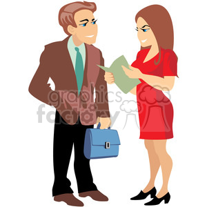 business meeting talking about issues clipart. Commercial use image # 393638