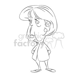 vector angela merkel character in black and white clipart. Royalty-free image # 393668