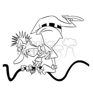 drawing of man getting electrocuted clipart.