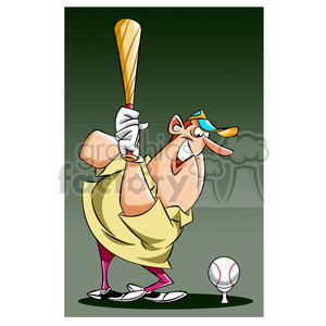man playing golf with a baseball bat and baseball clipart.