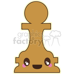 cartoon cute character chess pawn piece game