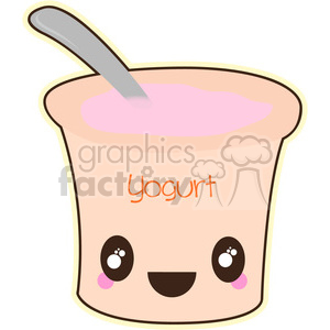 Yogurt cartoon character vector image clipart.