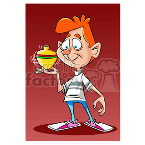 boy spinning a top clipart. Commercial use image # 395185