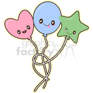 Shaped balloons cartoon character vector clip art image clipart. Commercial use image # 395264