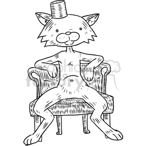 chair cat vector RF clip art images