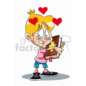 bryce the cartoon character holding bible clipart. Commercial use image # 397376