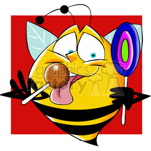 bob the bee eating candy clipart. Royalty-free image # 397596