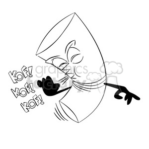 character mascot cartoon cigarette cough coughing black+white smoking smoke