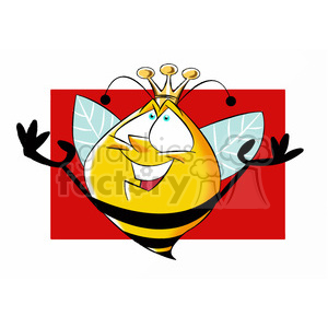 bob the bee with gold crown king clipart.