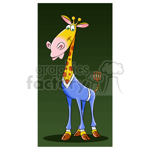 jeffery the cartoon giraffe character wearing a sweater clipart.