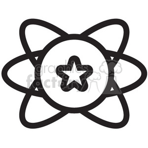 space icons black+white symbols nuclear energy atoms science