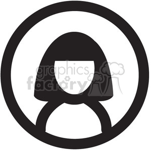 icon icons black+white outline symbols SM vinyl+ready women profile person African+American 