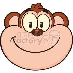 royalty free rf clipart illustration smiling monkey face cartoon character vector illustration isolated on white clipart. Royalty-free image # 399595
