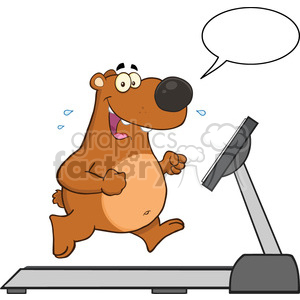 fitness health healthy exercise cartoon character treadmill bear bears