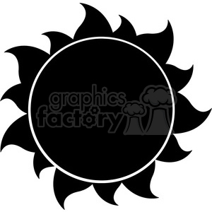 black silhouette sun vector illustration isolated on white background clipart. Royalty-free image # 399954