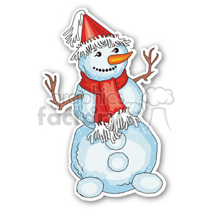 christmas snowman v5 sticker clipart. Commercial use image # 400397