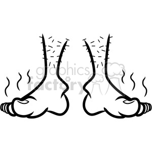 cartoon stinky feet outline vector art clipart. Royalty-free image # 400571