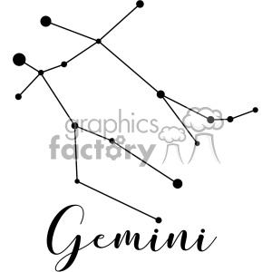 Constellations Gemini the Twins Gem Geminorum vector art GF clipart. Royalty-free image # 402635