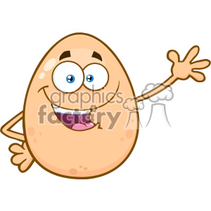 10958 Royalty Free RF Clipart Happy Egg Cartoon Mascot Character Waving For Greeting Vector Illustration clipart. Royalty-free image # 403383