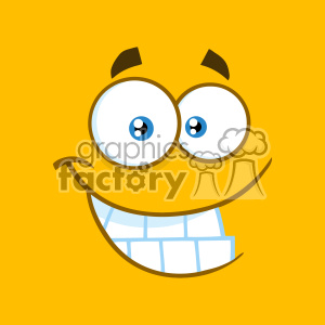 10876 Royalty Free RF Clipart Smiling Cartoon Funny Face With Smiley Expression Vector With Yellow Background clipart. Commercial use image # 403533