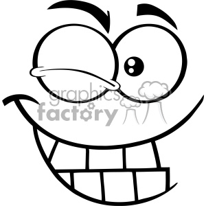 10906 Royalty Free RF Clipart Black And White Smiling Cartoon Funny Face With Smiley Expression Vector Illustration clipart. Commercial use image # 403578