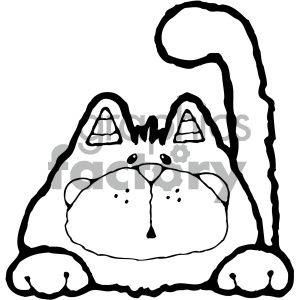 cartoon clipart cat 003 bw clipart. Commercial use image # 404936