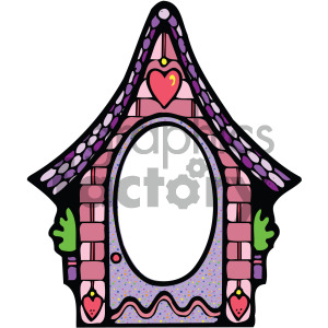 clipart - castle roof with window cut out frame.