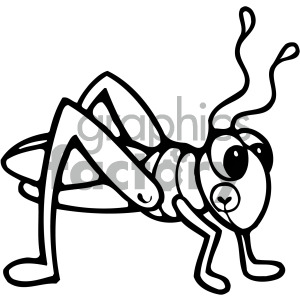 black white cute grasshopper image clipart. Commercial use image # 405239