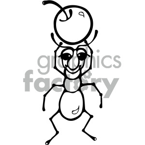 cartoon ant black white clipart. Commercial use image # 405258
