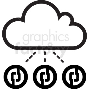 cloud mining tech vector icon clipart.