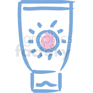 sunscreen lotion cosmetic vector icons clipart.