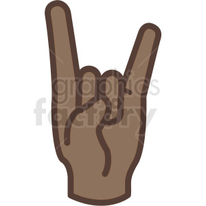 african american hand devil horns gesture vector icon clipart.