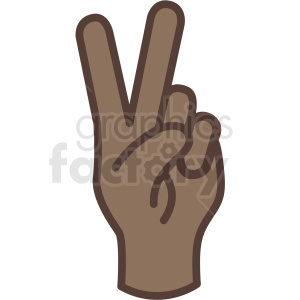 african american hand peace gesture vector icon clipart.