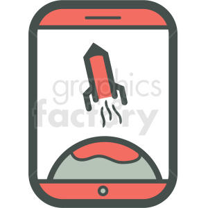 rocket launch smart device vector icon