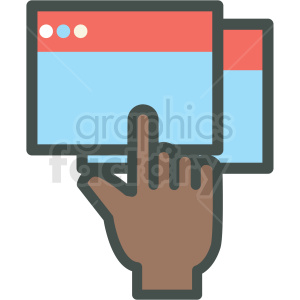 brown hand clicking web hosting vector icons clipart.